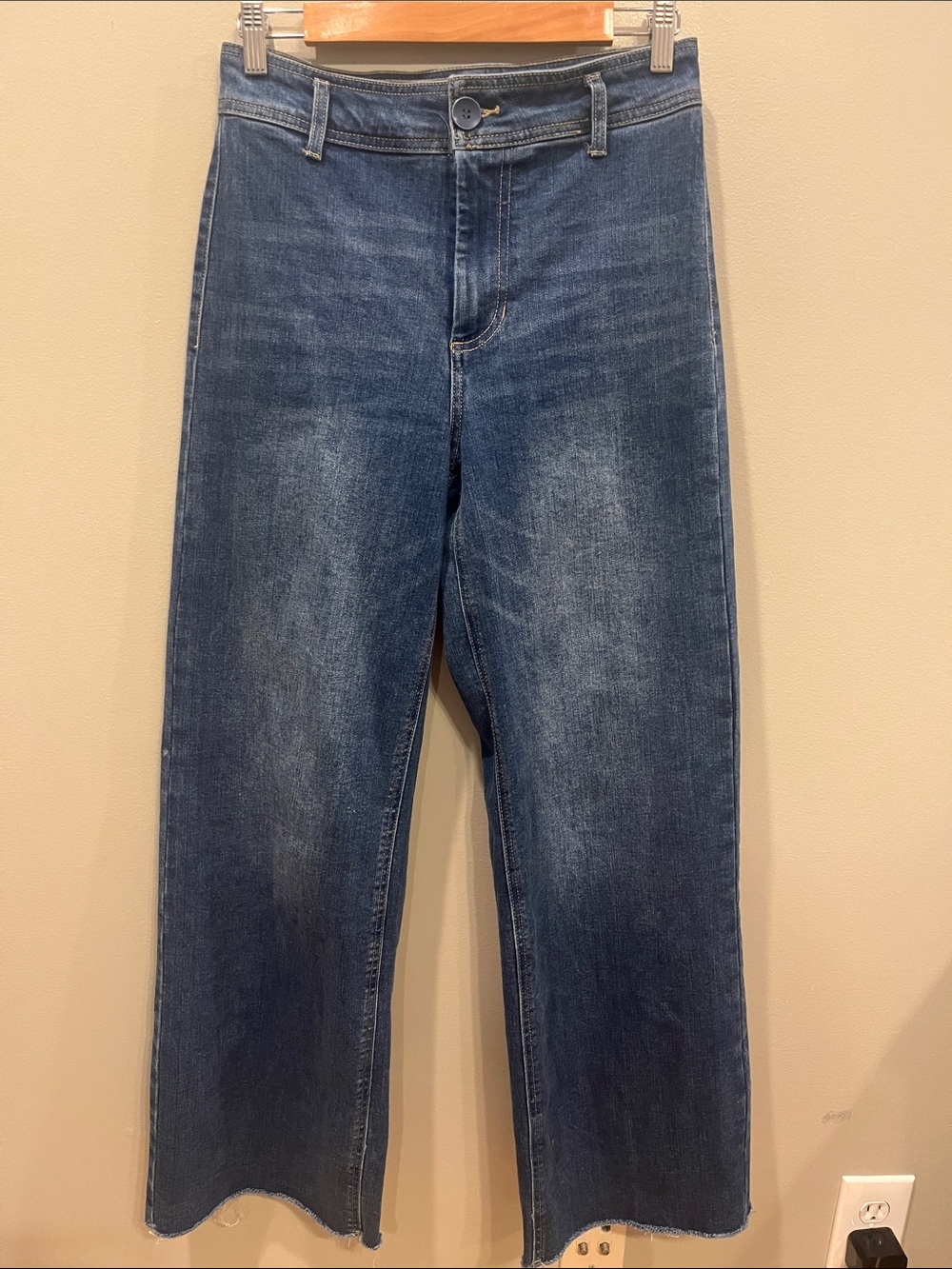 Oat New York Wide Leg High Rise Blue Jeans